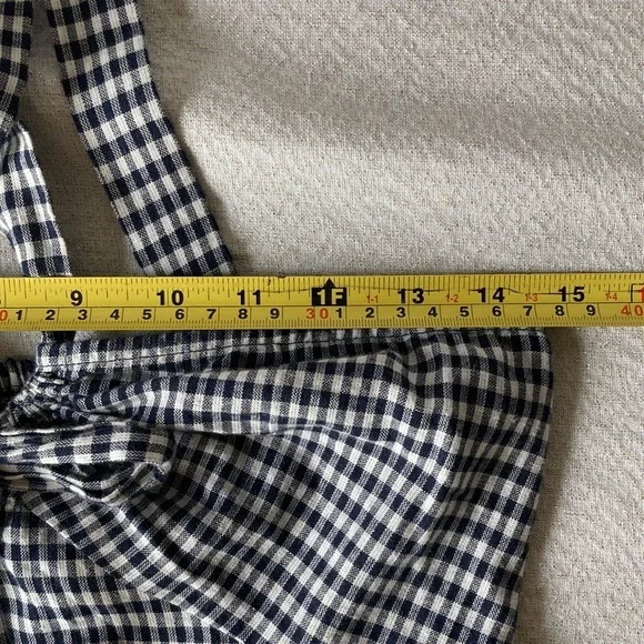 Urban Outfitters navy gingham dress key hole front tie Size XS - Picture 9 of 11